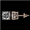 Image 2 : 2 CTW Certified VS/SI Quality Cushion Cut Diamond Stud Earrings 10K Rose Gold - REF-585W2F - 33098