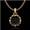 Image 1 : 1.14 CTW Fancy Black Diamond Solitaire Art Deco Stud Necklace 18K Yellow Gold - REF-81W8F - 37375