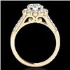 Image 2 : 2.75 CTW H-SI/I Certified Diamond Solitaire Halo Ring 10K Yellow Gold - REF-470W9F - 33429