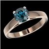 Image 2 : 1.28 CTW Certified Intense Blue SI Diamond Solitaire Engagement Ring 10K Rose Gold - REF-147Y8K - 36