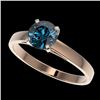 Image 1 : 1 CTW Certified Intense Blue SI Diamond Solitaire Engagement Ring 10K Rose Gold - REF-115W8F - 32988