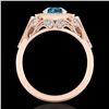 Image 4 : 1.75 CTW Fancy Intense Blue Diamond Solitaire Art Deco Ring 18K Rose Gold - REF-236M4H - 38280