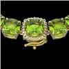 Image 1 : 100 CTW Peridot & VS/SI Diamond Halo Micro Solitaire Necklace 14K Yellow Gold - REF-528F9N - 23355