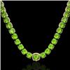 Image 2 : 100 CTW Peridot & VS/SI Diamond Halo Micro Solitaire Necklace 14K Yellow Gold - REF-528F9N - 23355