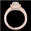 Image 2 : 2 CTW H-SI/I Certified Diamond Solitaire Halo Ring 10K Rose Gold - REF-355H5A - 34352