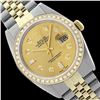 Image 1 : Rolex Men's Two Tone 14K Gold/SS , QuickSet, Diamond Dial & Diamond Bezel  - REF-563T6K