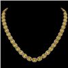 Image 1 : 28.52 CTW Fancy Citrine & Diamond Halo Necklace 10K Yellow Gold - REF-498W9F - 40444