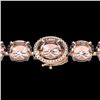 Image 1 : 67 CTW Morganite & Micro Pave VS/SI Diamond Halo Bracelet 14K Rose Gold - REF-763Y6K - 22268