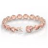 Image 4 : 67 CTW Morganite & Micro Pave VS/SI Diamond Halo Bracelet 14K Rose Gold - REF-763Y6K - 22268