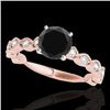 Image 1 : 1.5 CTW Certified VS Black Diamond Solitaire Ring 10K Rose Gold - REF-64W2F - 34884