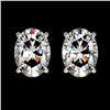 Image 1 : 2 CTW Certified VS/SI Quality Oval Diamond Solitaire Stud Earrings 10K White Gold - REF-585A2X - 330