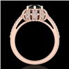 Image 4 : 1.65 CTW Fancy Black Diamond Engagement Art Deco Micro Pave Ring 18K Rose Gold - REF-132W8F - 37724