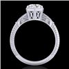 Image 2 : 1.17 CTW VS/SI Diamond Solitaire Art Deco Ring 18K White Gold - REF-381W8F - 37214