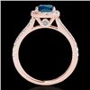 Image 2 : 1.4 CTW Si Certified Fancy Blue Diamond Solitaire Halo Ring 10K Rose Gold - REF-160W2F - 33586