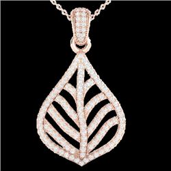 1.25 CTW Micro Pave VS/SI Diamond Necklace Designer 14K Rose Gold - REF-99Y6K - 21284