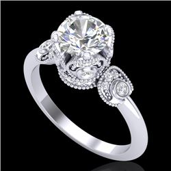 1.75 CTW VS/SI Diamond Art Deco Ring 18K White Gold - REF-398A2X - 36854