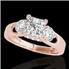 Image 1 : 1.6 CTW VS/SI Certified Princess Cut Diamond 3 Stone Ring 10K Rose Gold - REF-385A8X - 35422
