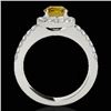 Image 2 : 1.5 CTW Certified Si/I Fancy Intense Yellow Diamond Solitaire Halo Ring 10K White Gold - REF-180A2X 