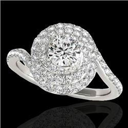 1.86 CTW H-SI/I Certified Diamond Solitaire Halo Ring 10K White Gold - REF-245T5M - 34504
