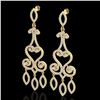 Image 1 : 3.25 CTW VS/SI Diamond Micro Pave Designer Earrings 14K Yellow Gold - REF-253M6H - 22417