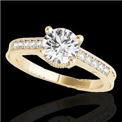 1.2 CTW H-SI/I Certified Diamond Solitaire Antique Ring 10K Yellow Gold - REF-155T5M - 34749