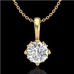 0.62 CTW VS/SI Diamond Art Deco Stud Necklace 18K Yellow Gold - REF-101F8N - 37024