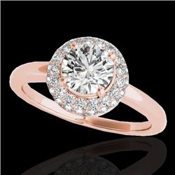 1.43 CTW H-SI/I Certified Diamond Solitaire Halo Ring 10K Rose Gold - REF-169K3W - 33662
