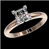 Image 2 : 1.25 CTW Certified VS/SI Quality Princess Diamond Solitaire Ring 10K Rose Gold - REF-372H3A - 32917