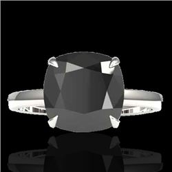 6 CTW Black VS/SI Diamond Designer Inspired Engagement Ring 18K White Gold - REF-155A6X - 22175
