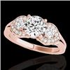Image 1 : 1.7 CTW H-SI/I Certified Diamond 3 Stone Solitaire Ring 10K Rose Gold - REF-305Y5K - 35341