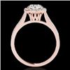 Image 2 : 1.65 CTW H-SI/I Certified Diamond Solitaire Halo Ring 10K Rose Gold - REF-276Y4K - 34194