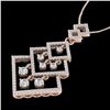 Image 1 : 1.50 CTW Micro Pave VS/SI Diamond Necklace Dangling 14K Rose Gold - REF-168W2F - 22494
