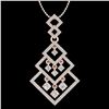 Image 2 : 1.50 CTW Micro Pave VS/SI Diamond Necklace Dangling 14K Rose Gold - REF-168W2F - 22494