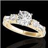 Image 1 : 2.5 CTW H-SI/I Certified Diamond Pave Solitaire Ring 10K Yellow Gold - REF-411Y5K - 35482