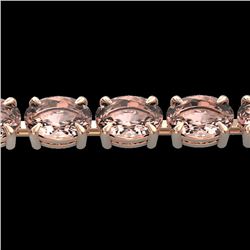 23 CTW Morgaite Eternity Designer Inspired Tennis Bracelet 14K Rose Gold - REF-232X8T - 23392