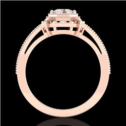 0.53 CTW VS/SI Diamond Solitaire Art Deco Ring 18K Rose Gold - REF-136K4W - 36870