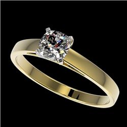0.50 CTW Certified VS/SI Quality Cushion Cut Diamond Solitaire Ring 10K Yellow Gold - REF-64W3F - 32