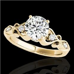 1.15 CTW H-SI/I Certified Diamond Solitaire Antique Ring 10K Yellow Gold - REF-156H4A - 34812