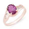 Image 1 : 1.26 CTW Amethyst & Diamond Ring 18K Rose Gold - REF-32M8H - 12503