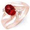 Image 1 : 1.02 CTW Pink Tourmaline & Diamond Ring 10K Rose Gold - REF-22N2Y - 10847