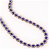 Image 2 : 34.11 CTW Sapphire & Diamond Halo Necklace 10K Rose Gold - REF-537Y5K - 40407