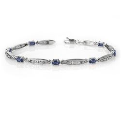 2.32 CTW Blue Sapphire & Diamond Bracelet 10K White Gold - REF-37A5X - 14128