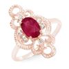 Image 1 : 1.35 CTW Ruby & Diamond Ring 10K Rose Gold - REF-18M9H - 12487