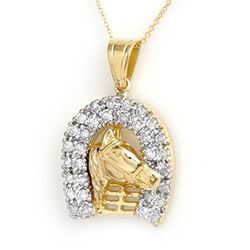 1.25 CTW Certified VS/SI Diamond Pendant 14K Yellow Gold - REF-129H3A - 14428