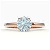 Image 1 : 2 CTW Aquamarine Designer Inspired Solitaire Engagement Ring 14K Rose Gold - REF-33N6Y - 22211