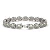 Image 2 : 9.5 CTW Opal & Diamond Halo Bracelet 10K White Gold - REF-251W8F - 40466
