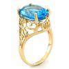 Image 2 : 8.0 CTW Blue Topaz Ring 10K Yellow Gold - REF-21H3A - 11282