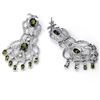 Image 2 : 17.30 CTW Green Tourmaline & Diamond Earrings 18K White Gold - REF-533K8W - 11172