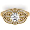 Image 1 : 1.5 CTW Certified VS/SI Diamond Art Deco Micro Ring 14K Yellow Gold - REF-376A2X - 30512