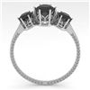 Image 4 : 1 CTW Past Present Future Black Certified Diamond Ring 18K White Gold - REF-71X3T - 35907